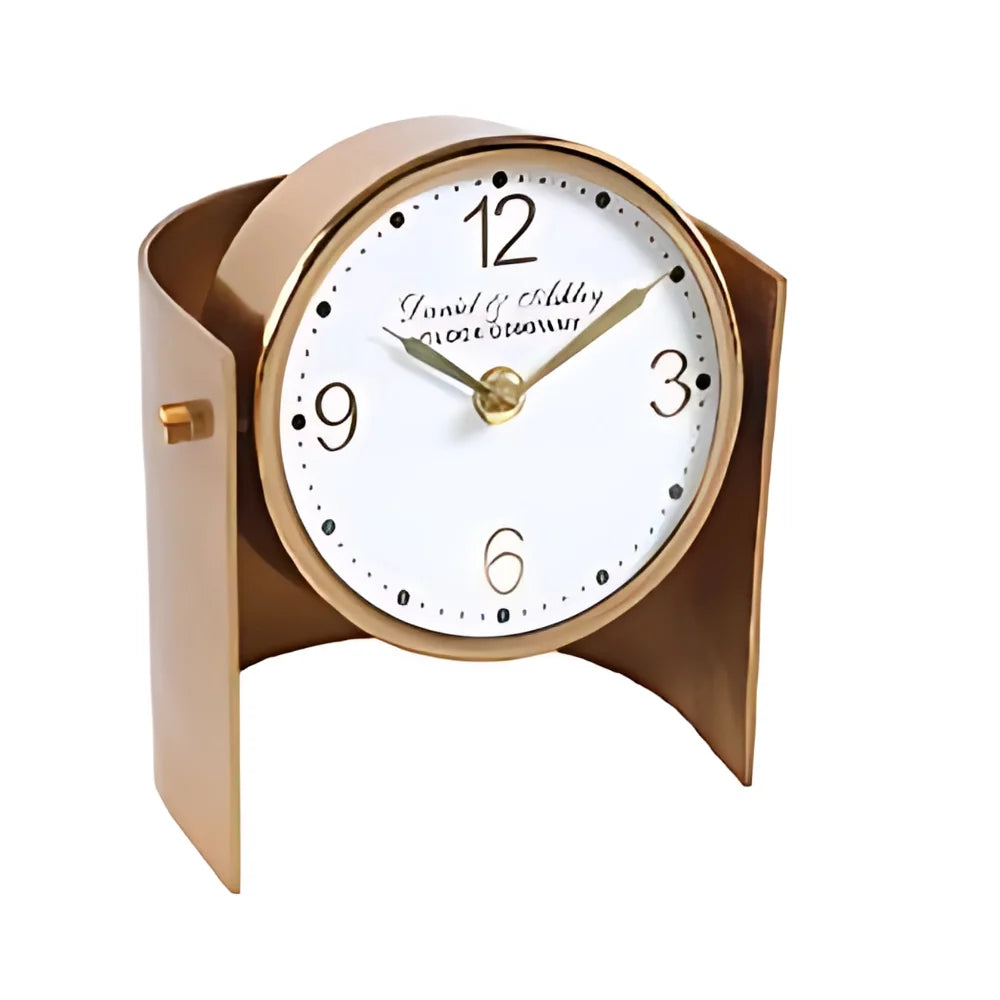 Tara Lane Daniel and Ashley Curved Mantel Clock 14cm - Gold | TL6875