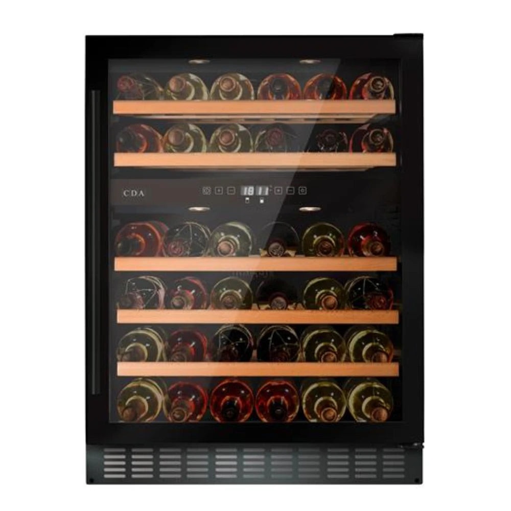 CDA 60cm Wine Cooler Dual Zone - Black | FWC604BL