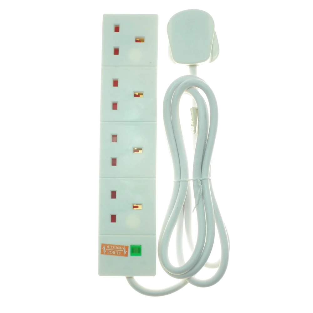 Powermaster 4 Socket 2 Metre Surge Protection Extension Lead | 1392-30