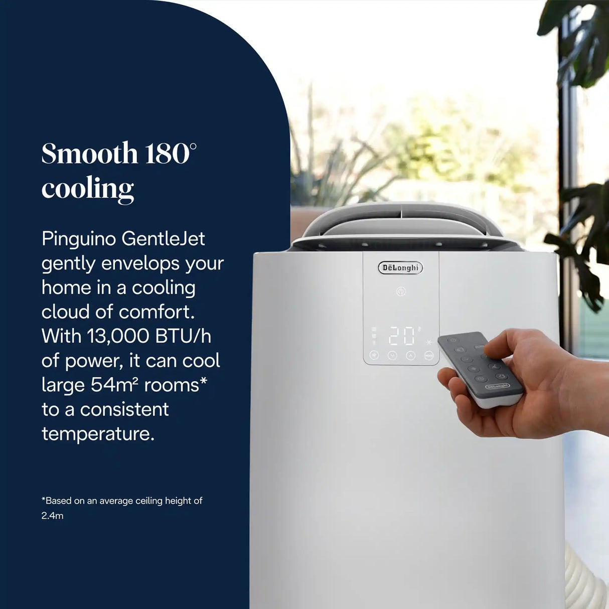 Delonghi Pinguino GentleJet Inverter Portable Air Conditioner 13000 BTU - White | AP130i