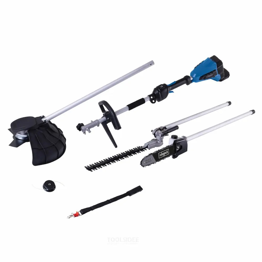 Scheppach Cordless 4 in 1 Garden Multi Tool with 4ah Battery | BCMFH400-X4AHKIT