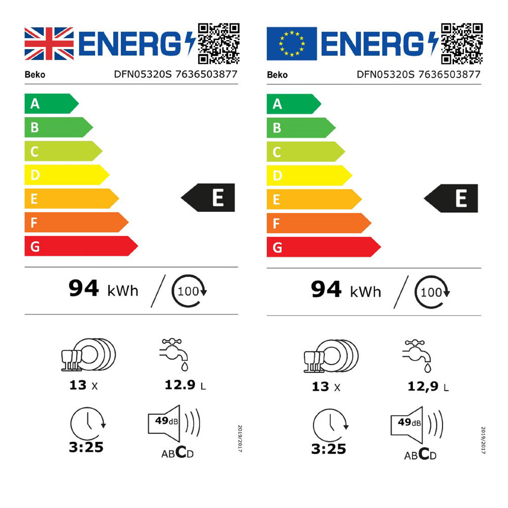 Beko 13 Place 60cm Freestanding Dishwasher - Sliver | DFN05320S