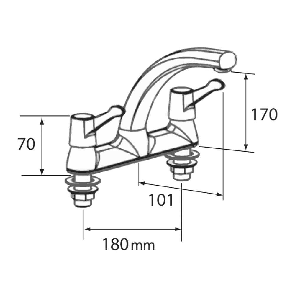 Clearwater Mercia Low Pressure Deck Kitchen Sink Mixer Kitchen Tap | 2720095