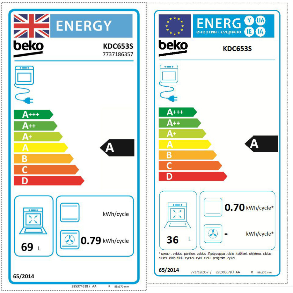 Beko 60cm Double Oven Electric Cooker - Silver | KDC653S