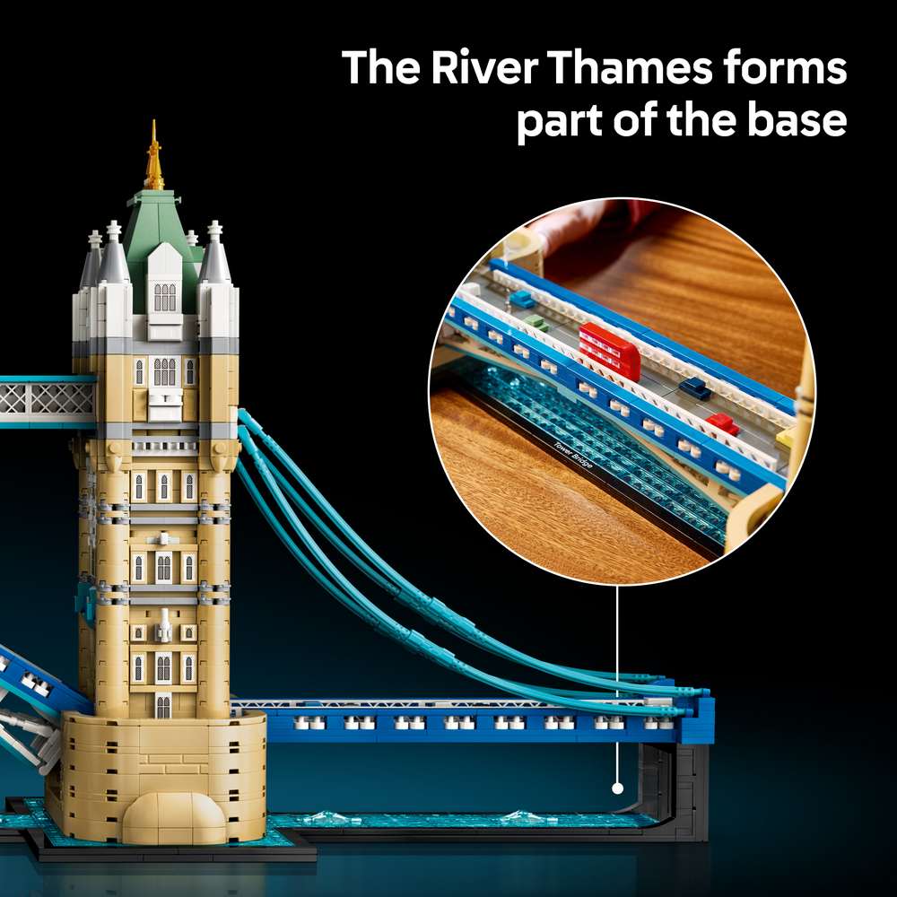 LEGO Architecture Tower Bridge 21067 - captioned product view. 3745 pieces. Ages 18+.