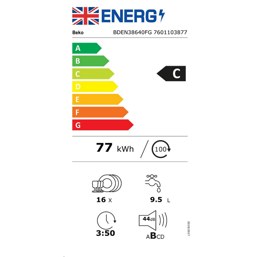 Beko 16 Place 60cm Fast45 Freestanding Dishwasher - Graphite | BDEN38640FG