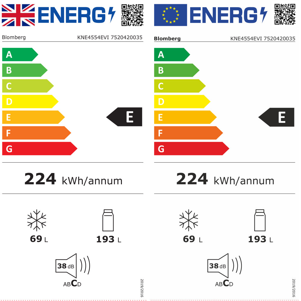 Blomberg 70/30 Integrated Frost Free Combi Fridge Freezer with VitaminCare+ | KNE4554EVI