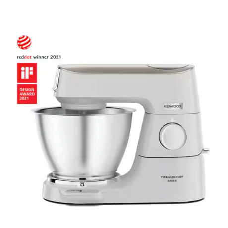 Kenwood Titanium Chef Baker Stand Mixer 1200W - White | KVC65.001WH