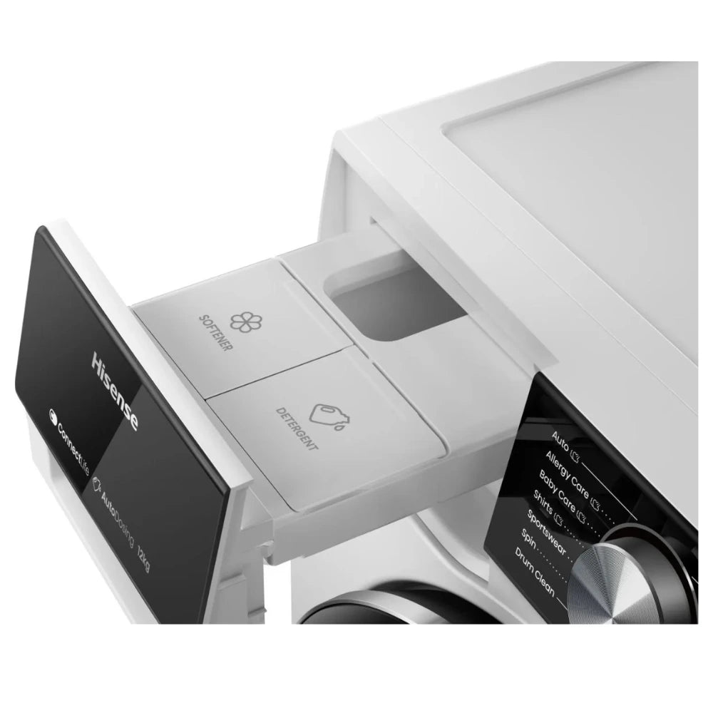 Hisense 5S Series 12 kg 1400 Spin Auto Dosing Washing Machine - White | WF5S1245BW