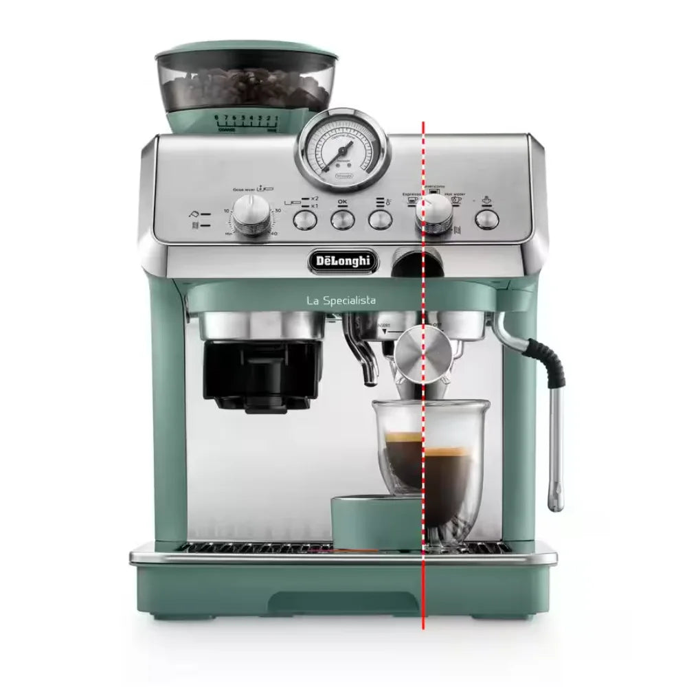 Delonghi La Specialista Arte Manual Bean to Cup Coffee Machine - Green | EC9155.GR