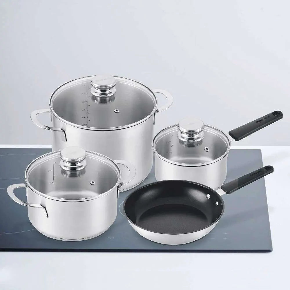 Brabantia Enjoyment 4 Piece Saucepan Set - Stainless Steel | 30004793