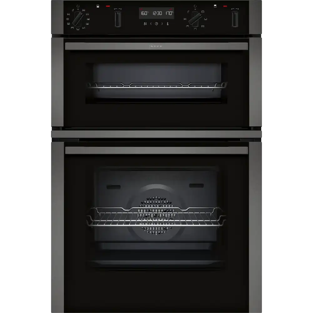 Neff N 50 Built In Double Oven with Dual Clean and CircoTherm - Graphite Grey | U2ACH7AG7B