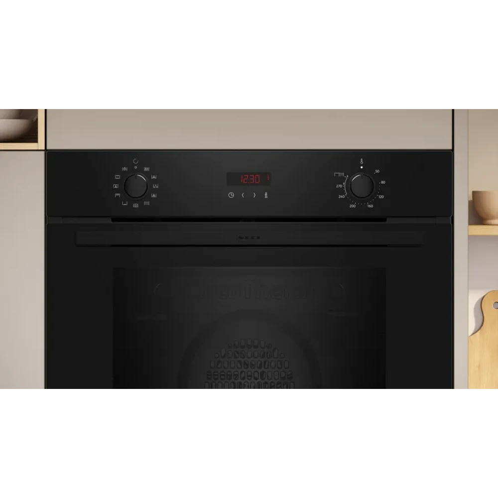 Neff CircoTherm Built In Self Cleaning Single Oven - Black | B2DCG7AK3B