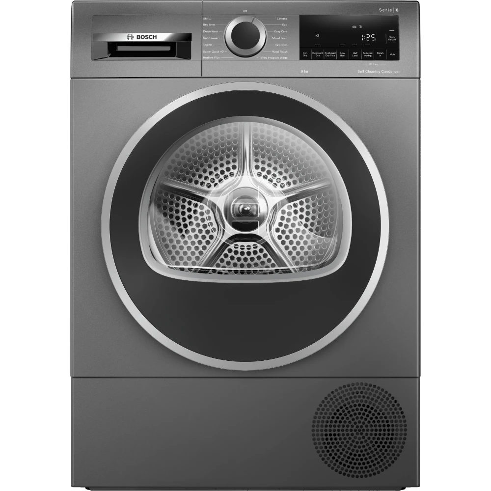 Bosch Series 6 9kg Heat Pump Tumble Dryer - Cast Iron Grey | WQG245R1GB