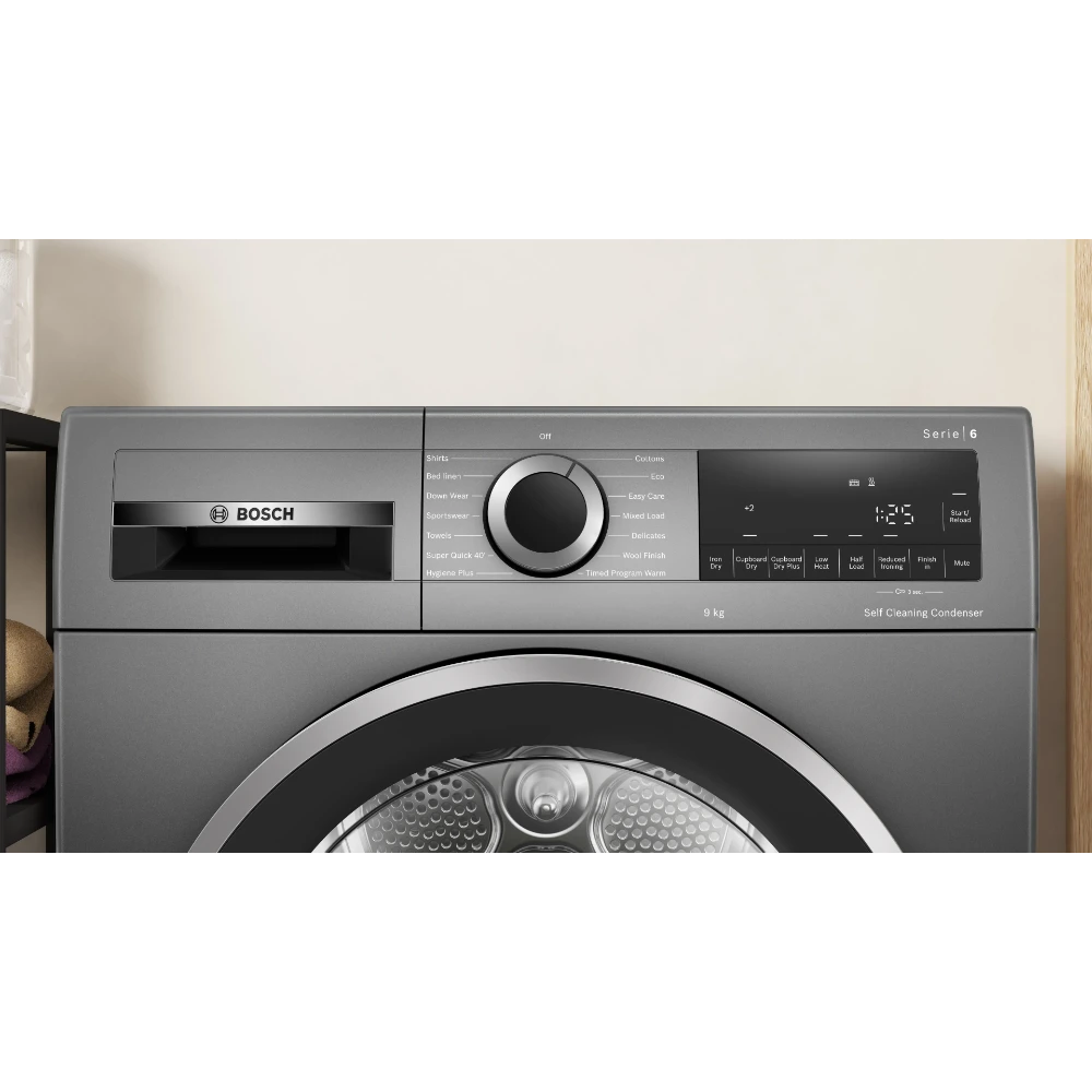 Bosch Series 6 9kg Heat Pump Tumble Dryer - Cast Iron Grey | WQG245R1GB
