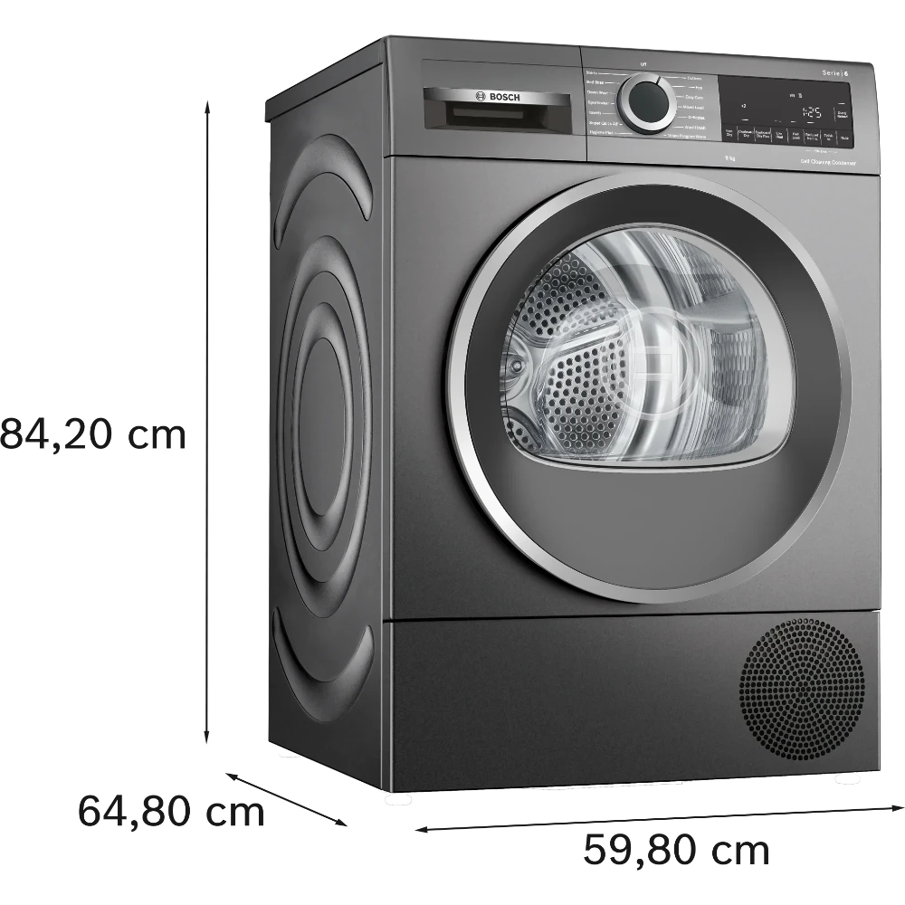 Bosch Series 6 9kg Heat Pump Tumble Dryer - Cast Iron Grey | WQG245R1GB