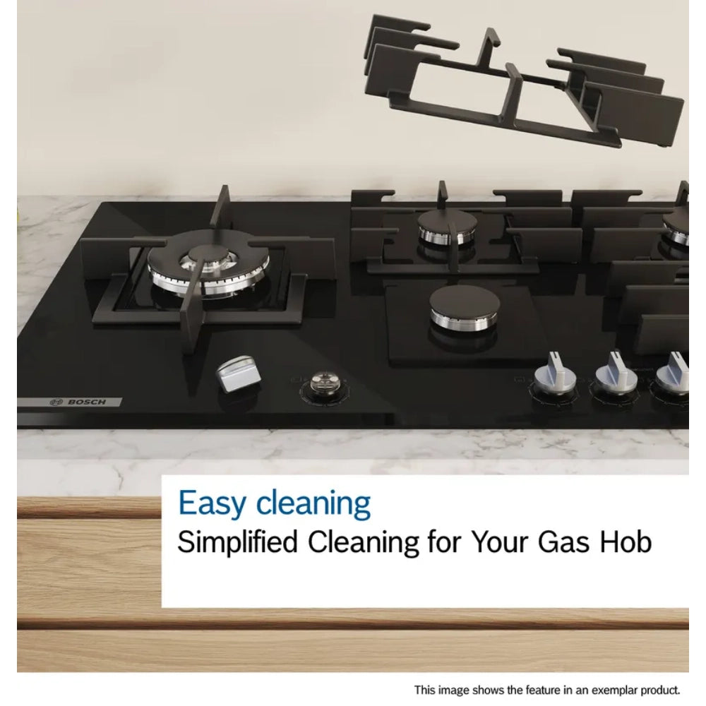 Bosch Series 6 75cm Wide Burner Gas Hob - Black | PPQ7A6I40