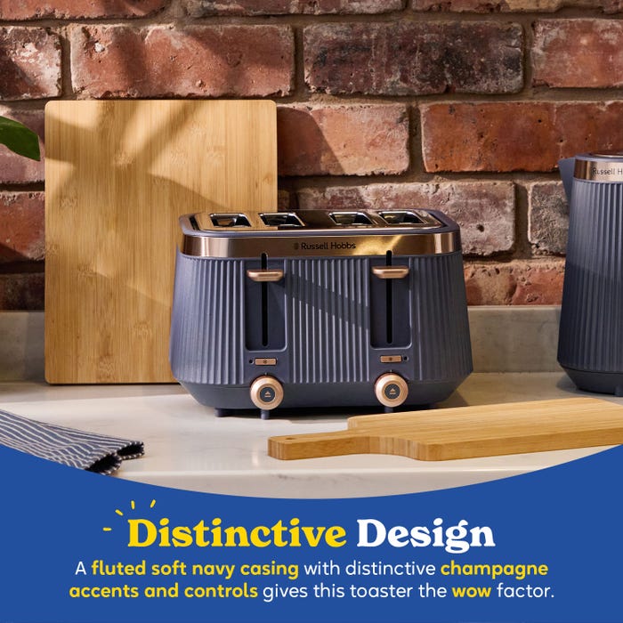Russell Hobbs Bronte 4 Slice Toaster - Soft Navy | 26772