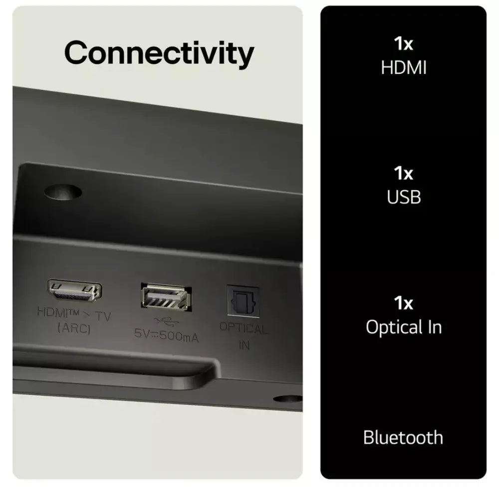 LG 3.1CH Cinematic Soundbar with Subwoofer - Black | US60T.AGBRLLK