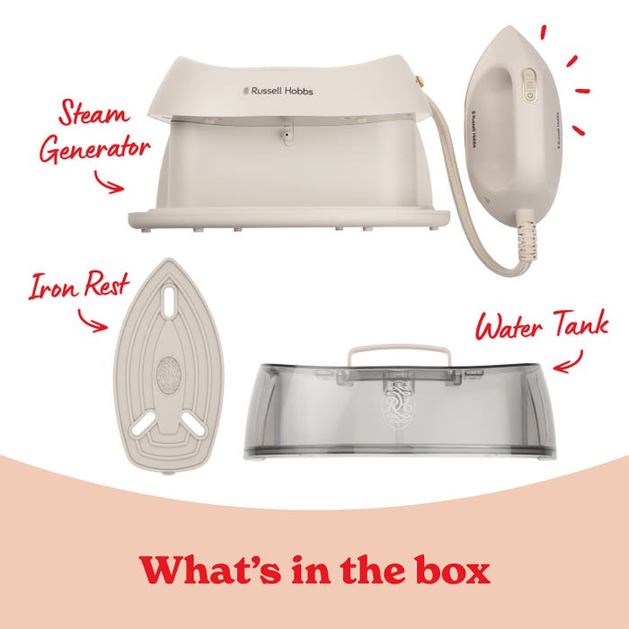 Russell Hobbs Fabric Luxe Steam Station - Stone | 28580