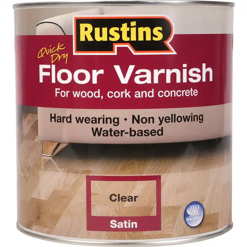 Rustins Quick Dry Floor Varnish 5 Litre - Clear Satin | R690071