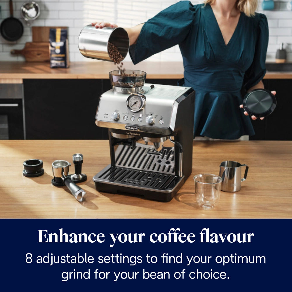 Delonghi La Specialista Arte Manual Bean to Cup Coffee Machine - Black | EC9155.MB