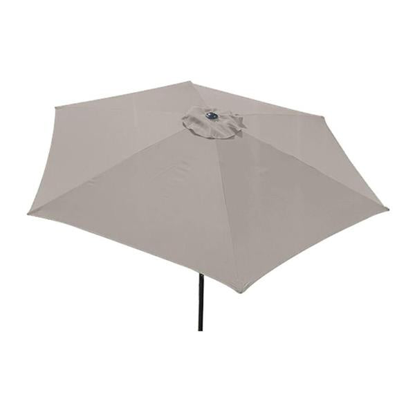 Euroactive Crank and Tilt Garden Parasol 2.7 metre in taupe grey with black pole, overhead view showing octagonal canopy design