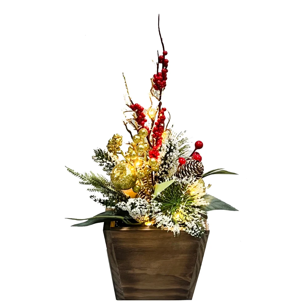WGP Table Centre Piece Wooden with Christmas Foliage | 3031