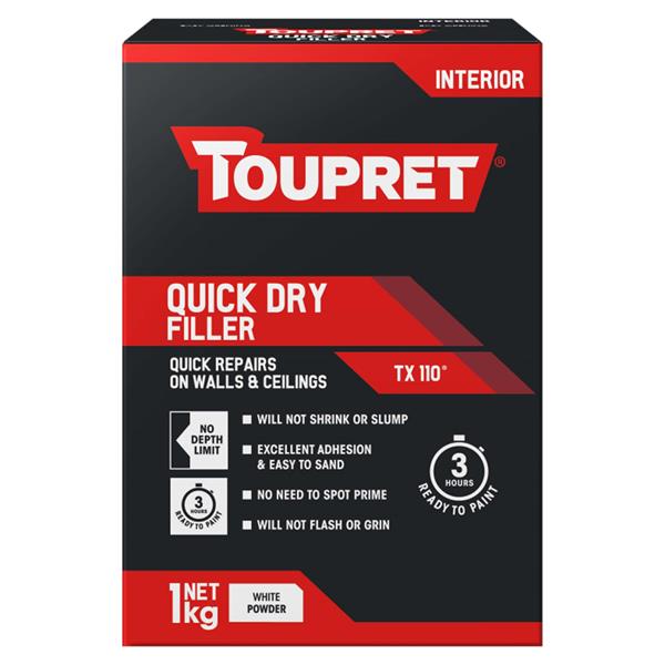 Toupret Quick Dry Wall Filler 1kg | Powder Crack Filler