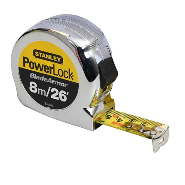 Stanley Powerlock BladeArmor Tape 8m 25mm | Metric Imperial