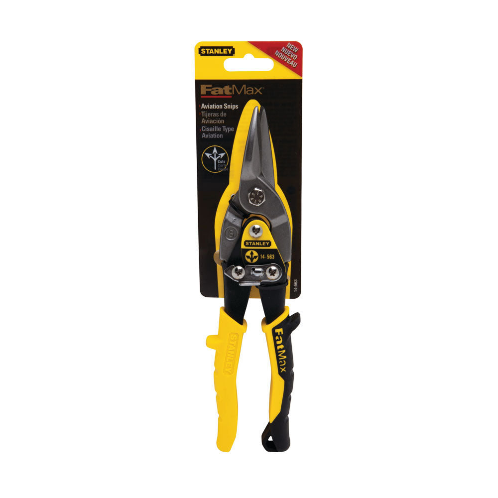 Stanley Yellow Aviation Snips Straight Cut 250mm (10in) | STA214563