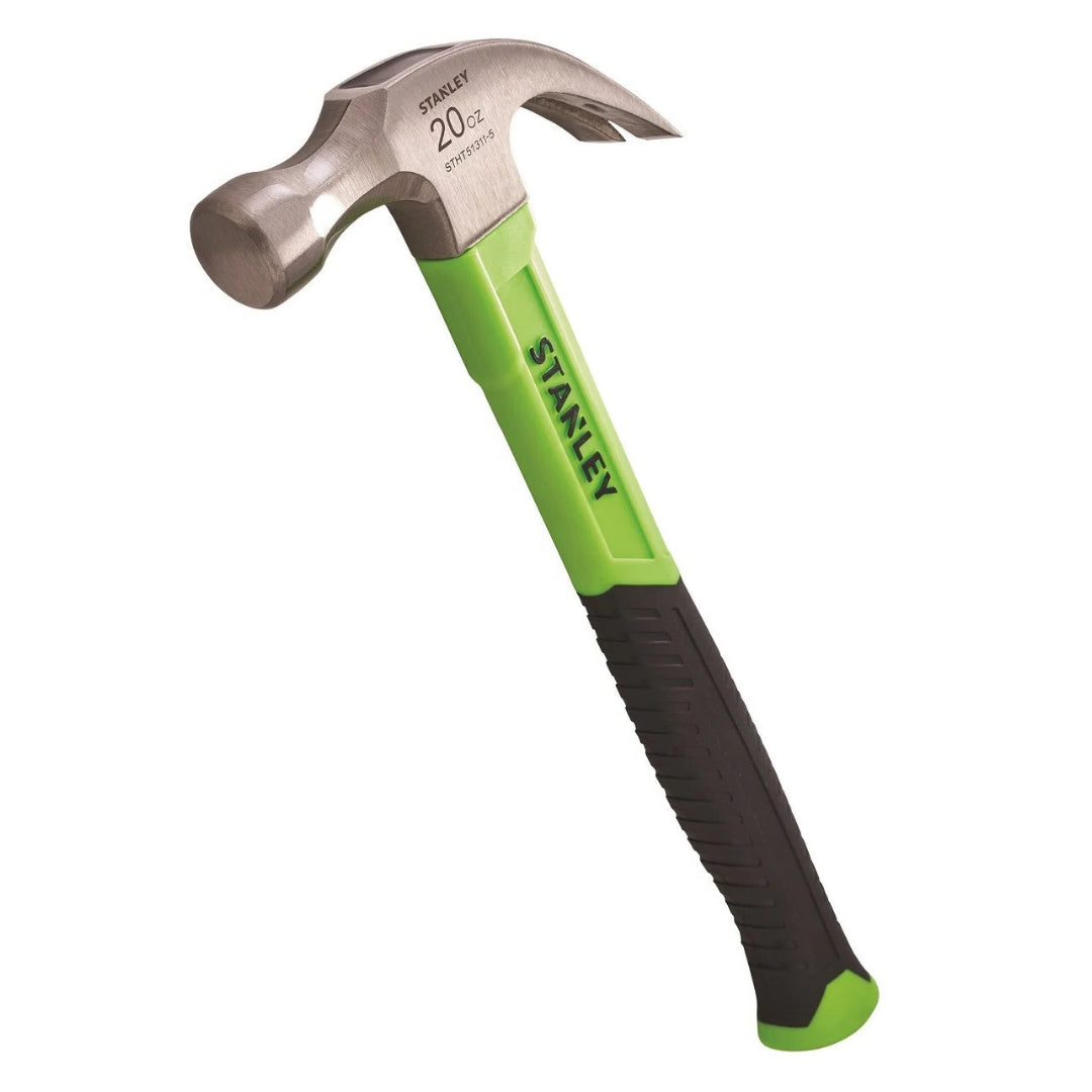 Stanley Fibreglass Hi-Vis 20oz Claw Hammer | XMS24HAMMER