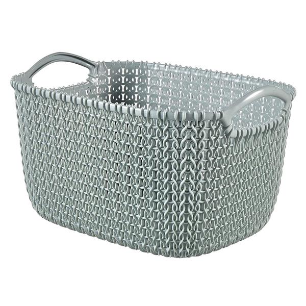 Curver Knit Rectangular Basket 3 Litre Duck Egg Blue CUR229304