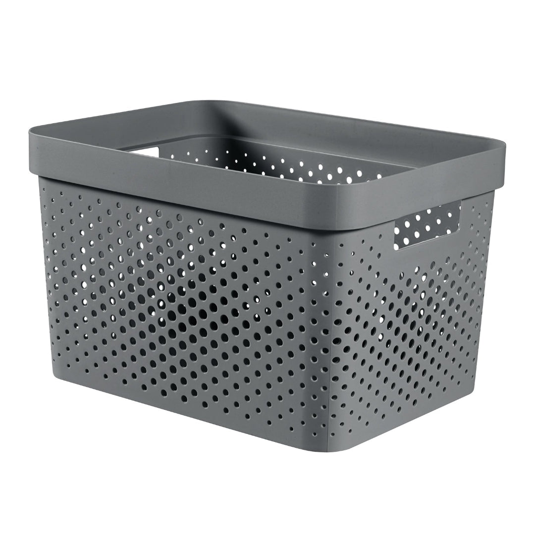Curver Infinity Dots Storage Box Large 17 Litre - Dark Grey | CUR247988