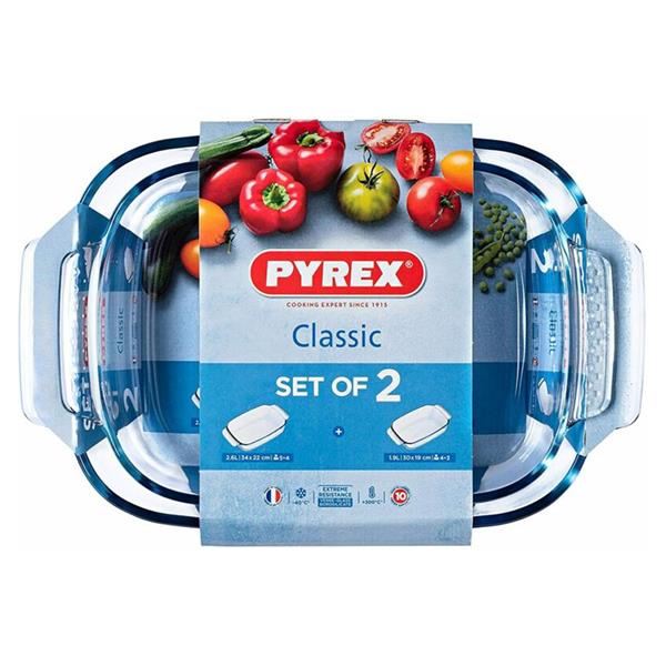 Pyrex 2 Piece Roaster Set ( 34cm x 22cm, 30cm x 19cm) | PX0912S67