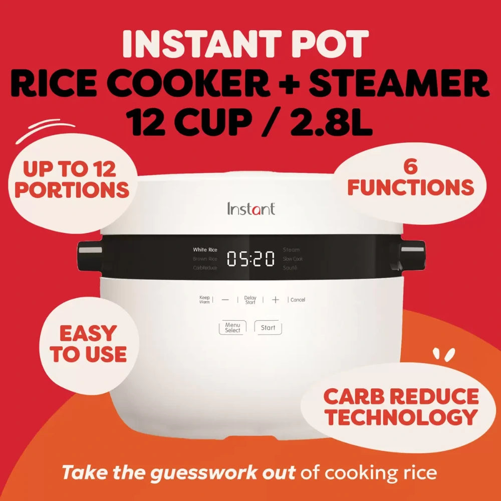 Instant Pot Rice Cooker and Steamer 12 Cup 2.8 Litre | 140-5021-01-UK