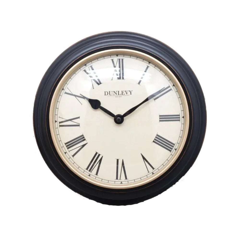 Dunlevy 10 Inch Wall Clock - Antique Black | CL2002