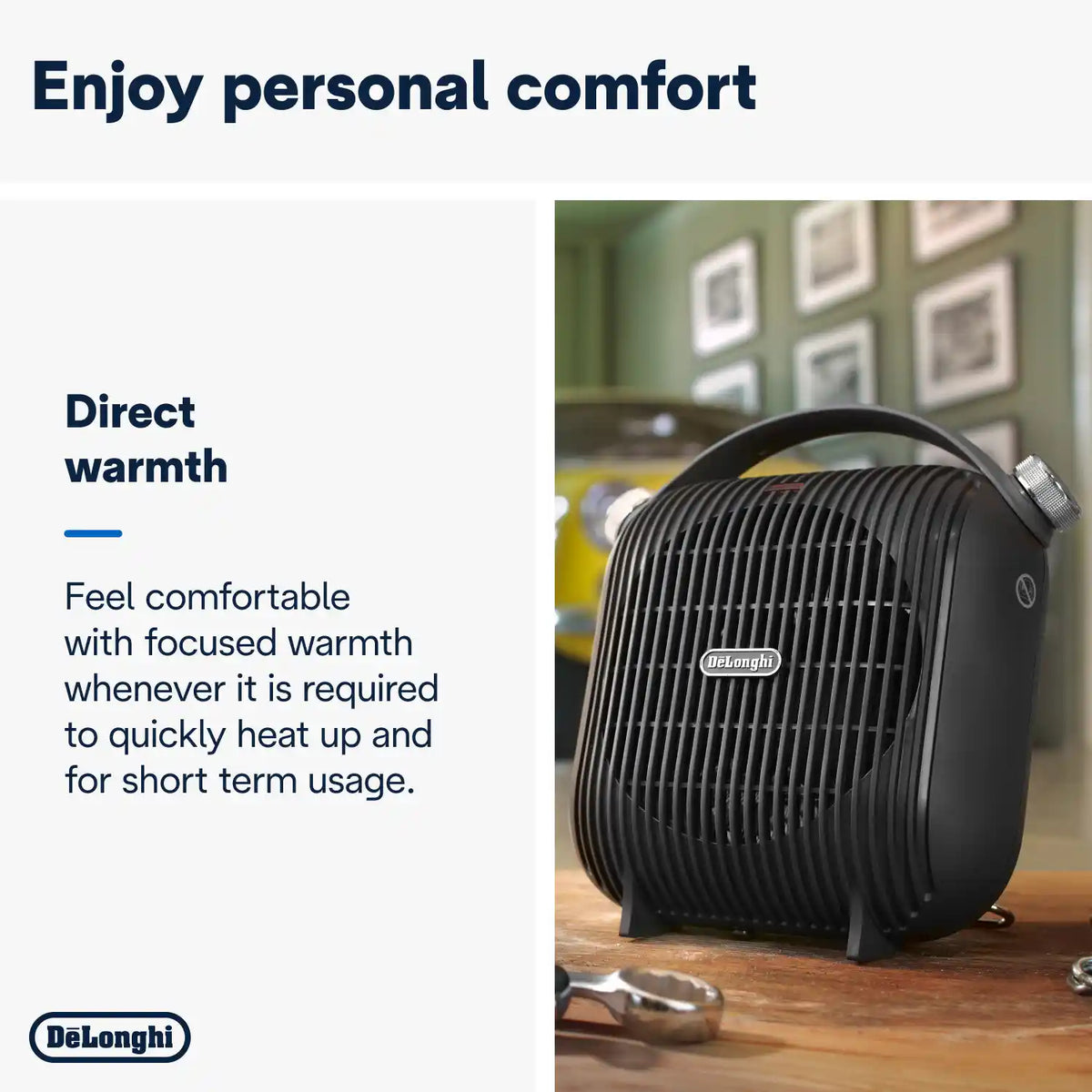 Delonghi Capsule Hobby 2.4Kw Fan Heater - Black | HFS30C24.DG