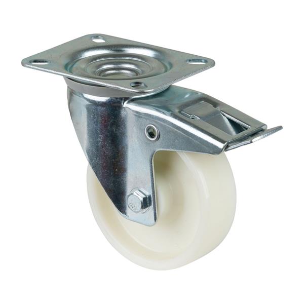 DS Transport Castor Wheel 100mm Brake 125kg - White | CAS129