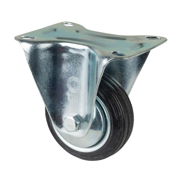 DS Transport Castor Wheel 80mm Fixed Rubber 50kg - Black | CAS116