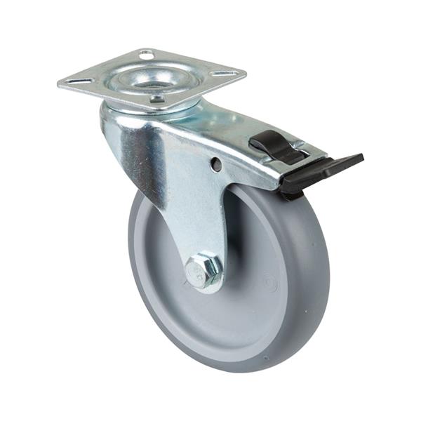 DS Equipment Castor Wheel 100mm Brake 70kg - Grey | CAS137