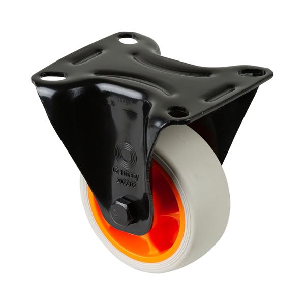 DS Transport Castor Wheel 80mm Fixed 100kg - Black / Orange | CAS119
