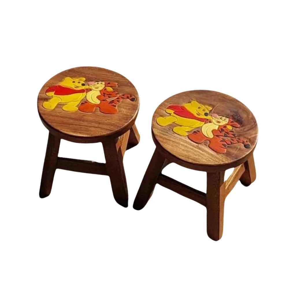 Lucky Ducks Winny and Tigger Kids Stool Wooden | WP-23-A37