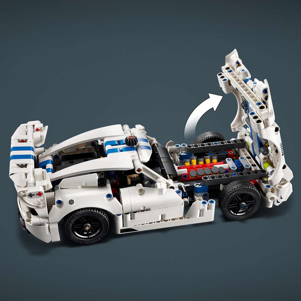 LEGO Technic Dodge Viper GTS-R Sports Car 42234 - close-up detail of the finished build. 805 pieces. Ages 10+.