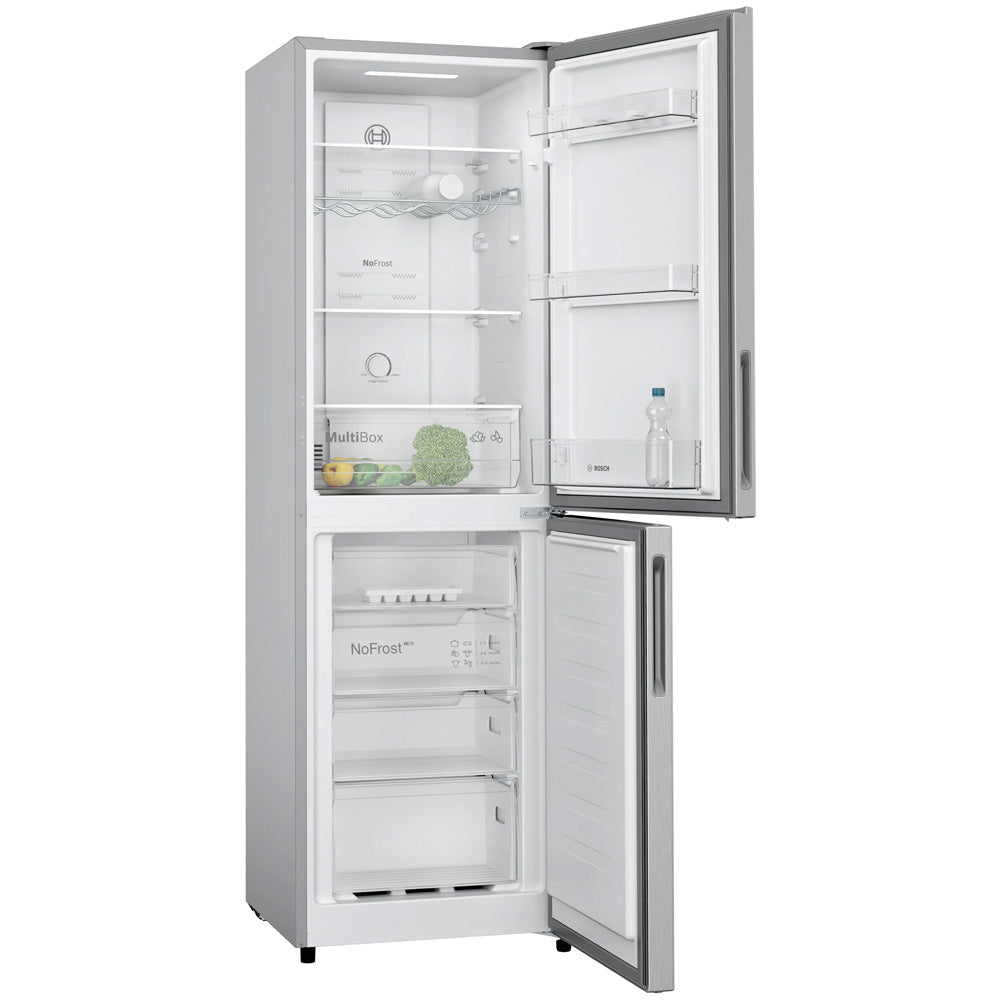 Bosch Series 2 50/50 255L Frost Free Fridge Freezer - Stainless Steel Effect | KGN27NLEAG