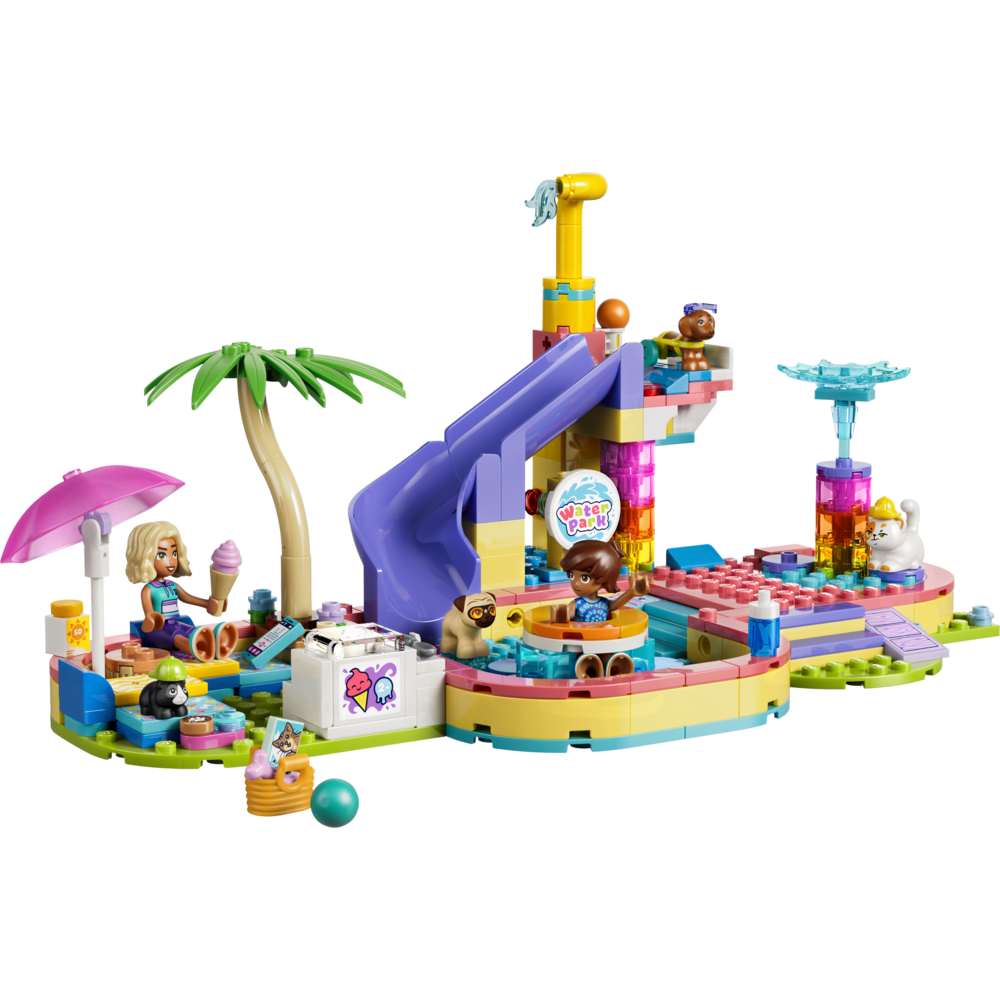 LEGO Friends Fun Water Park Day 42676 - the fully built model on a plain background. 278 pieces. Ages 6+.