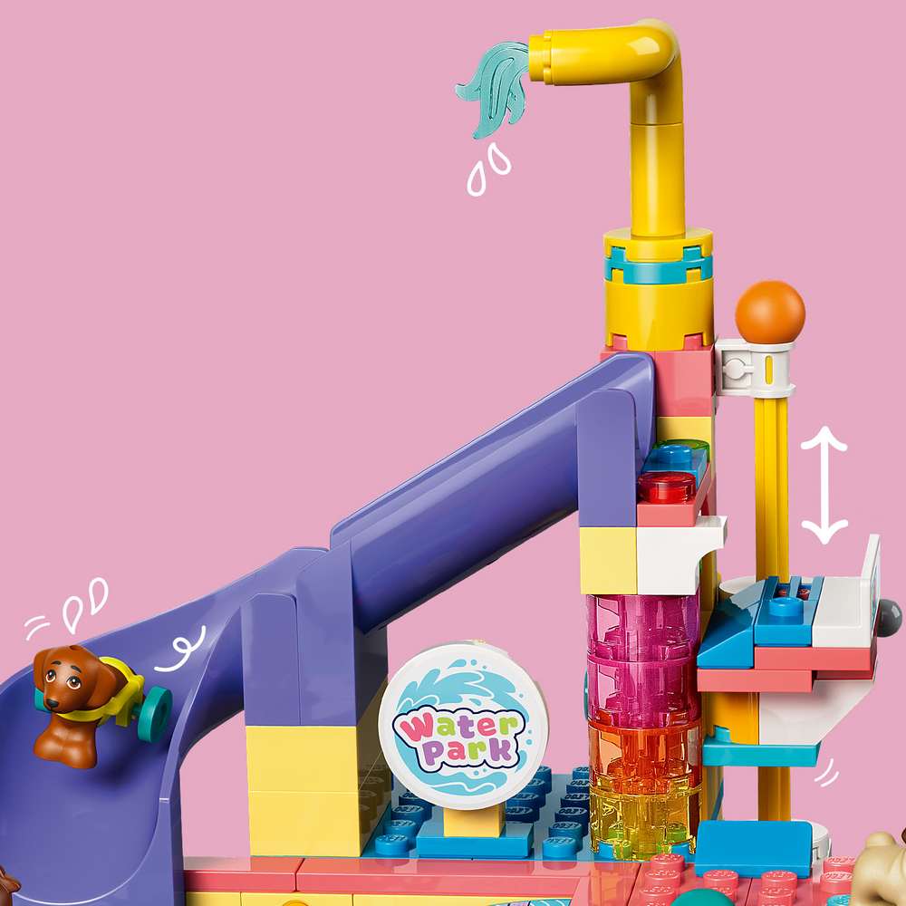 LEGO Friends Fun Water Park Day 42676 - close-up detail of the finished build. 278 pieces. Ages 6+.