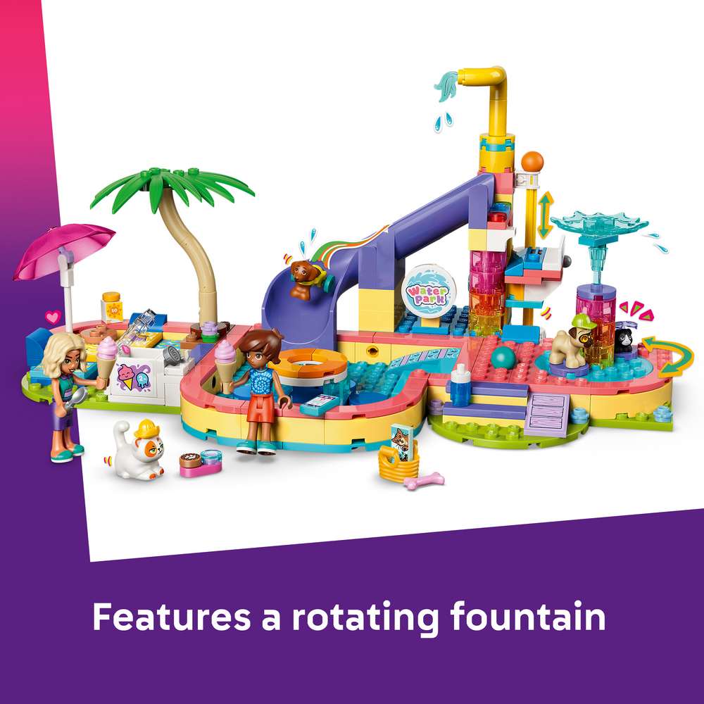 LEGO Friends Fun Water Park Day 42676 - captioned product view. 278 pieces. Ages 6+.