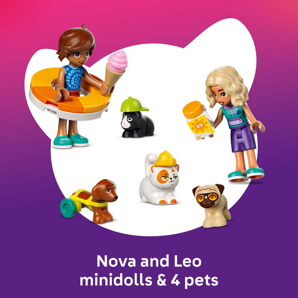 LEGO Friends Fun Water Park Day 42676 - captioned product view. 278 pieces. Ages 6+.