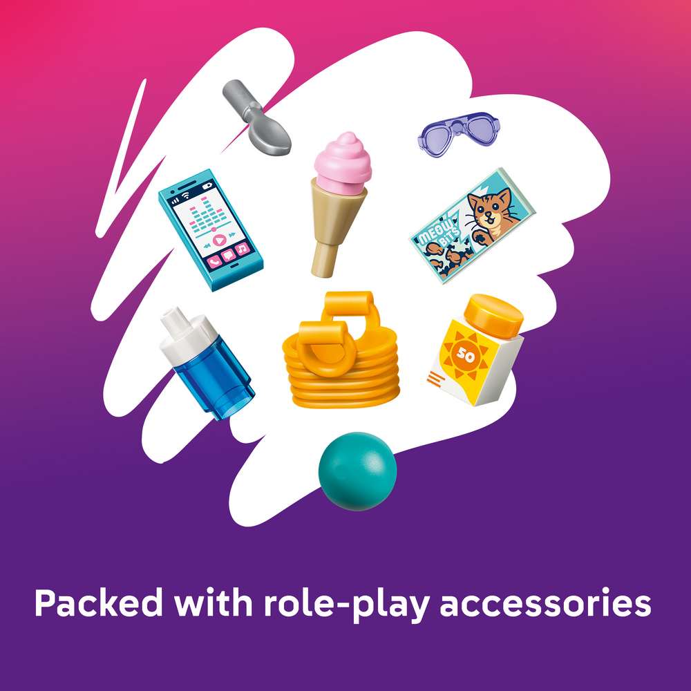 LEGO Friends Fun Water Park Day 42676 - captioned product view. 278 pieces. Ages 6+.